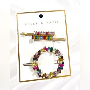 Kelly and Katie Colorful Crystal Hairclips